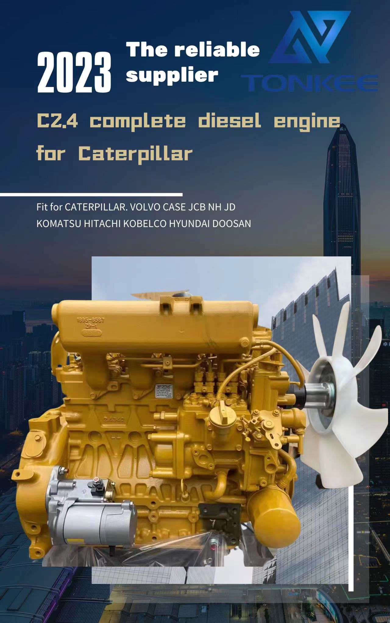 OEM C2.4 diesel engine complate assy excavator engine for CATERPILLAR